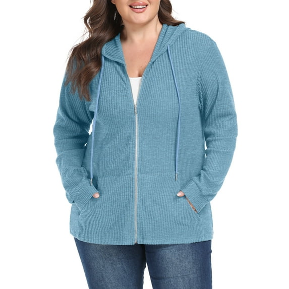 Gleelist Women's Full Zip Up Hoodie Sweatshirts Plus Size Long Sleeve Oversized Casual Hoodies Sweatshirt Jackets with Pockets(1X-5X)