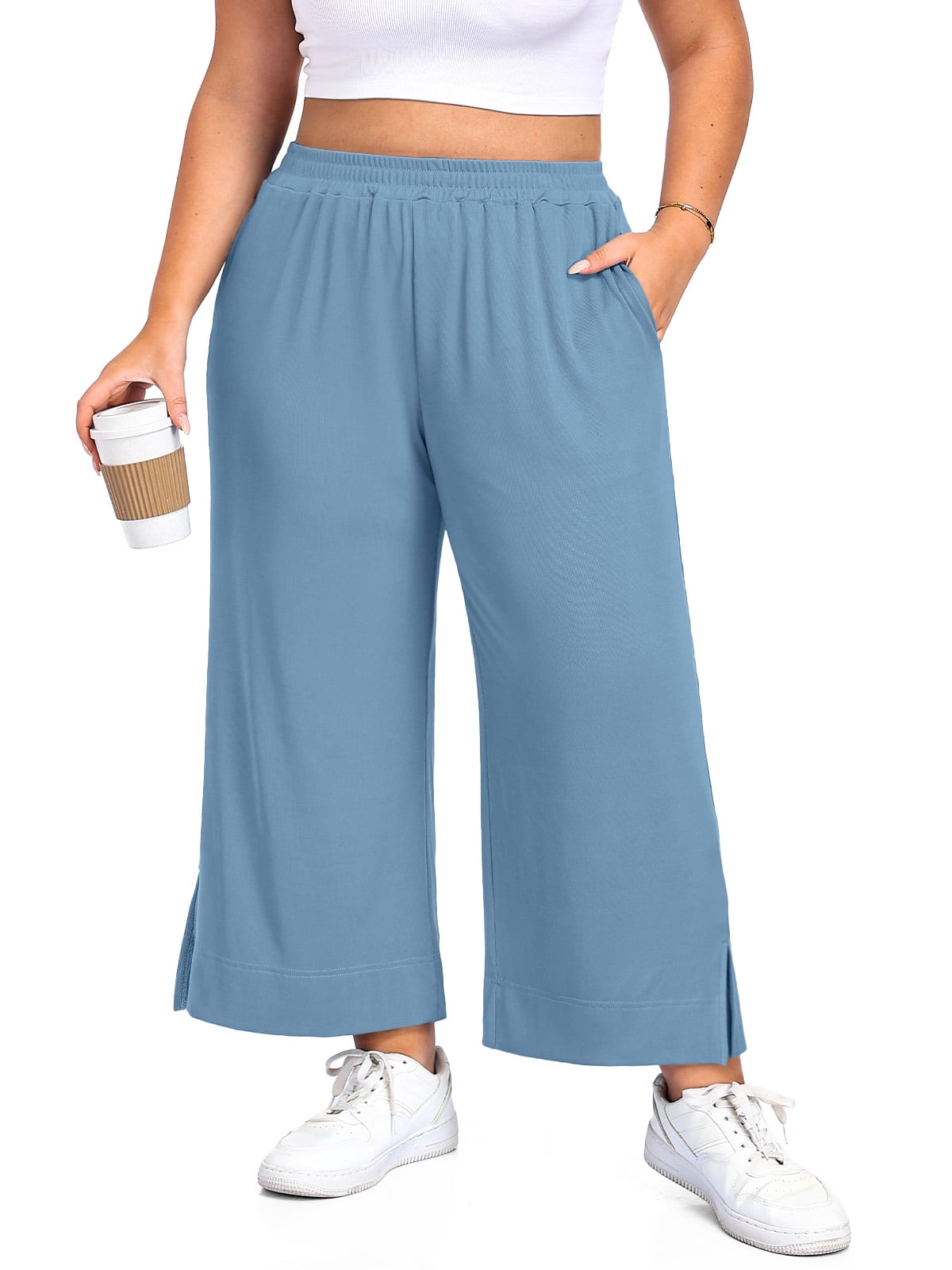 Salsation☆close fitting pants Mサイズ JMS Just My Size by Hanes Women's Plus Size 2 Pocket Pull On Pants