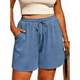 thumbnail image 1 of Gleelist Women's Plus Size Shorts Drawstring Comfy Elastic Waist Shorts Wide Leg Summer Short With Pockets XL-5XL, 1 of 8