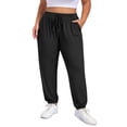 thumbnail image 1 of Gleelist Women's Plus Size Tapered Lounge Pants Adjustable Drawstring Soft Casual Comfy Pants Elastic Cuff Ankle With Pockets (XL-5XL）, 1 of 5