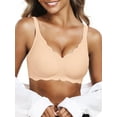 thumbnail image 1 of Gleelist Womens Bras Push Up Soft V Neck Bras Wave Comfortable Wireless Bralettes Seamless Bra Smooth Brassiere Wire Free Basic Everyday Bras, 1 of 6