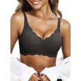 thumbnail image 1 of Gleelist Womens Bras Push Up Soft V Neck Bras Wave Comfortable Wireless Bralettes Seamless Bra Smooth Brassiere Wire Free Basic Everyday Bras, 1 of 6