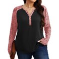 thumbnail image 1 of Gleelist Womens Plus Size Long Sleeve Henley Tops V Neck Casual Loose Fit Shirts Blouses Trendy Clothes XL-5XL, 1 of 8