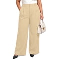 thumbnail image 1 of Gleelist Women's Plus Size Dress Pants High Waist Wide Leg Work Pants Flowy Business Casual Palazzo Slacks Trousers with Pockets(XL-5XL), 1 of 6