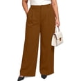 thumbnail image 1 of Gleelist Women's Plus Size Dress Pants High Waist Wide Leg Work Pants Flowy Business Casual Palazzo Slacks Trousers with Pockets(XL-5XL), 1 of 6