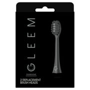 Gleem Electric Toothbrush Replacement Head, Soft, Black, 2 Count for Plaque Removal, Adults and Children 3+