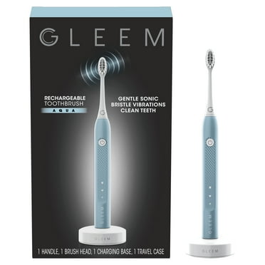 Gleem Rechargeable Electric Toothbrush, Soft, Aqua Blue, 1 Ct