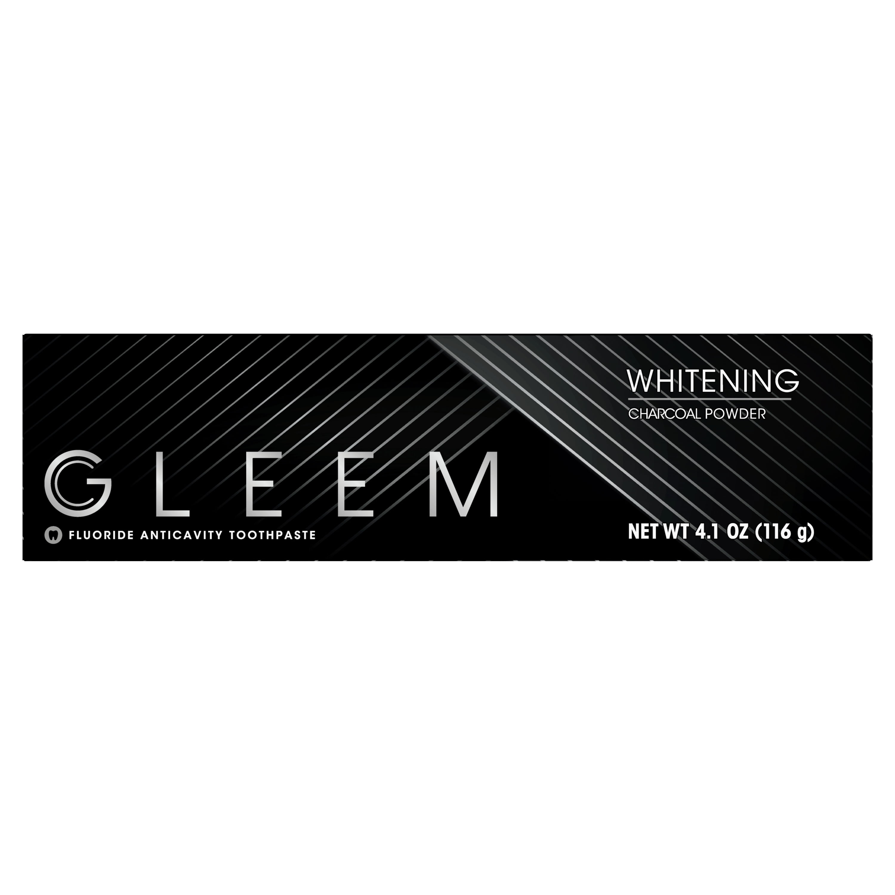 Gleem Whitening Anticavity Toothpaste with Charcoal, Mint, 4.1 oz