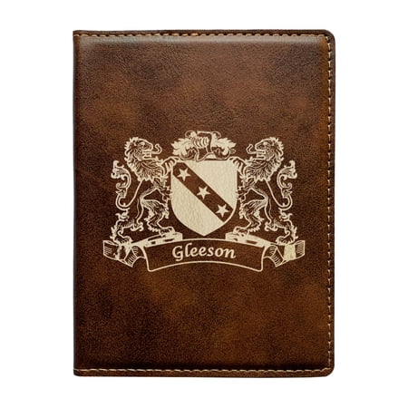 Gleeson Irish Coat of Arms Leather Passport Wallet
