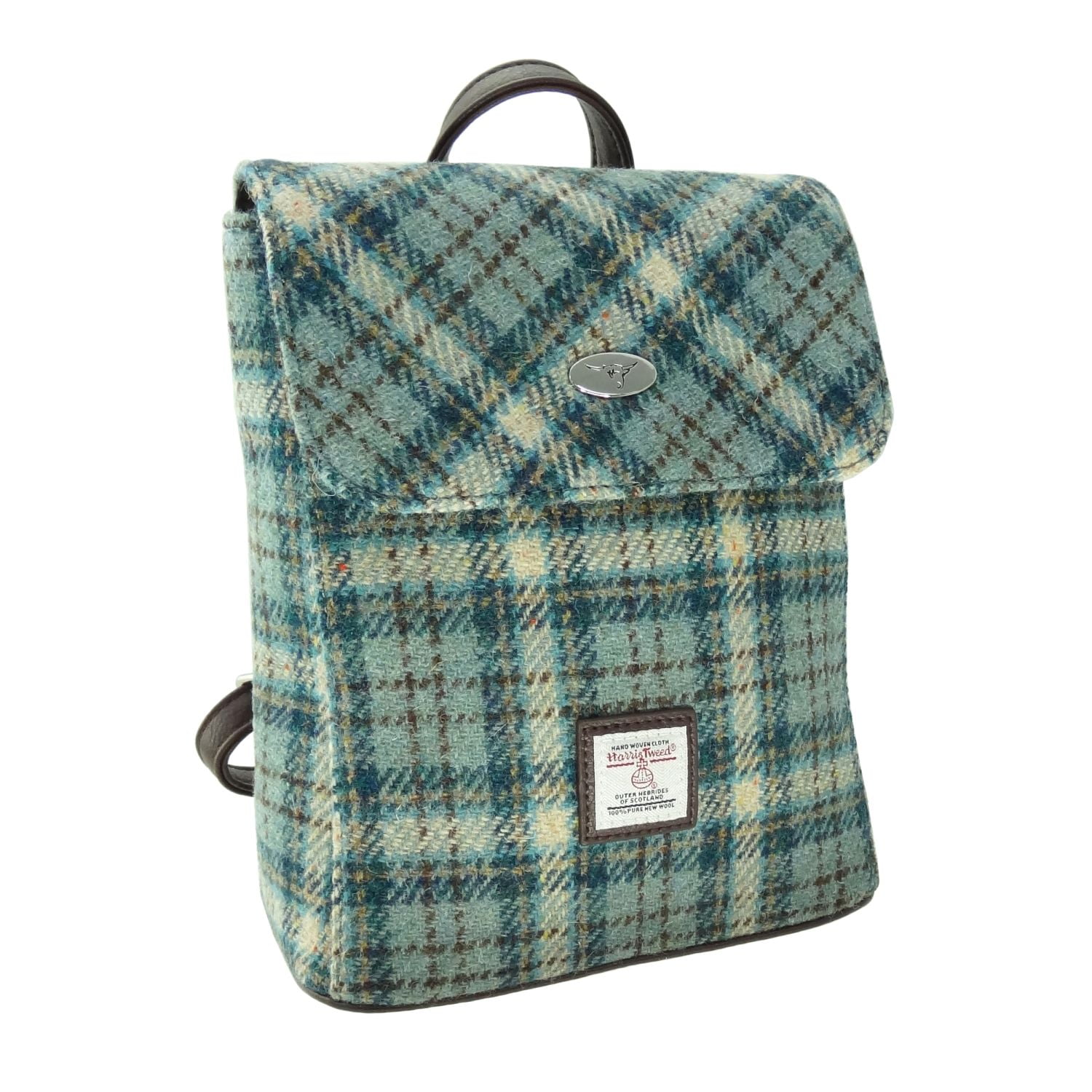 Glen Appin Harris Tweed Naver Backpack Rust With Grey Check - The Hat