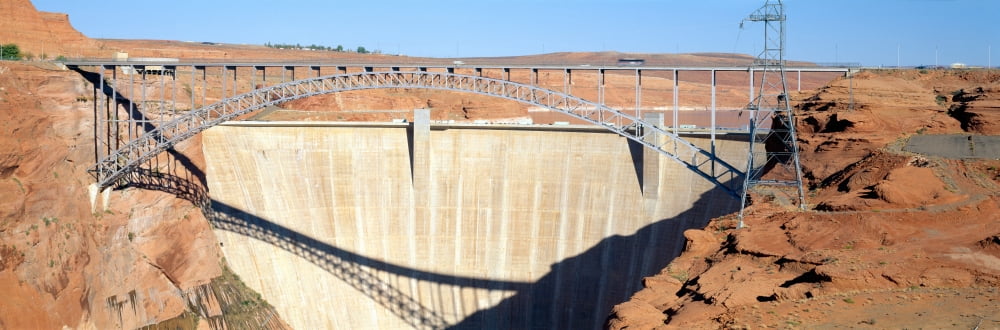 Glen Canyon Dam Page Arizona Canvas Art - Panoramic Images (36 x 12)