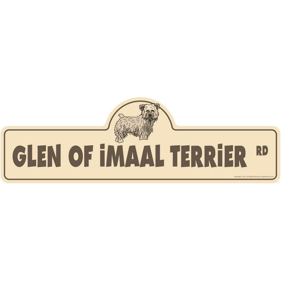 Glen Of Imaal Terrier Street Sign | Indoor/Outdoor | Dog Lover Funny Home Décor for Garages, Living Rooms, Bedroom, Offices | SignMission personalized gift | 20" Wide