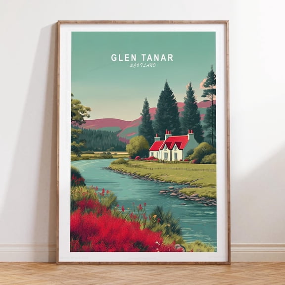 Glen Tanar Scotland Highland Forest Nature Print, Unframed Canvas Size 24x36