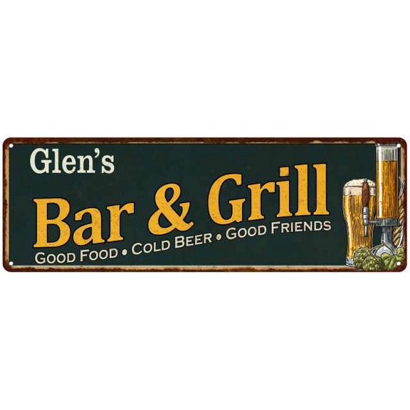 Glen's Bar and Grill Gift Sign Man Cave Decor 6x18 Gift 206180055066