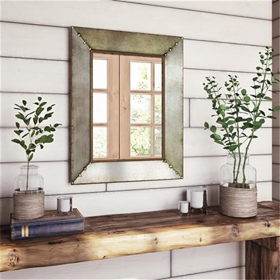 Glenan Rustic Aged Metal Wall Mirror