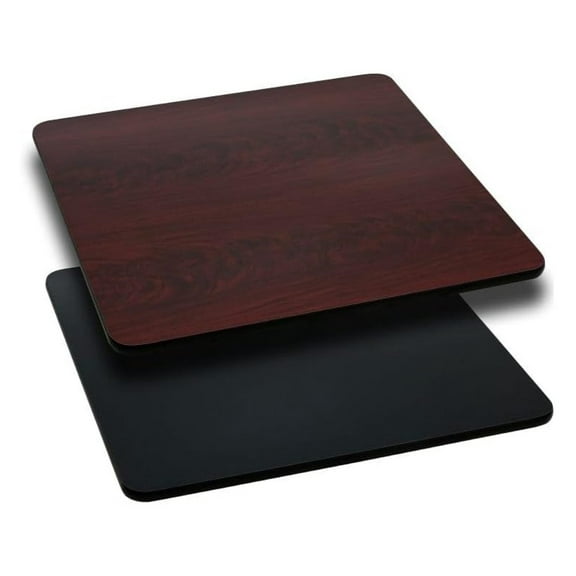 Glenbrook 24'' Square Table Top with Black or Mahogany Reversible Laminate Top Black/Mahogany 24" Square
