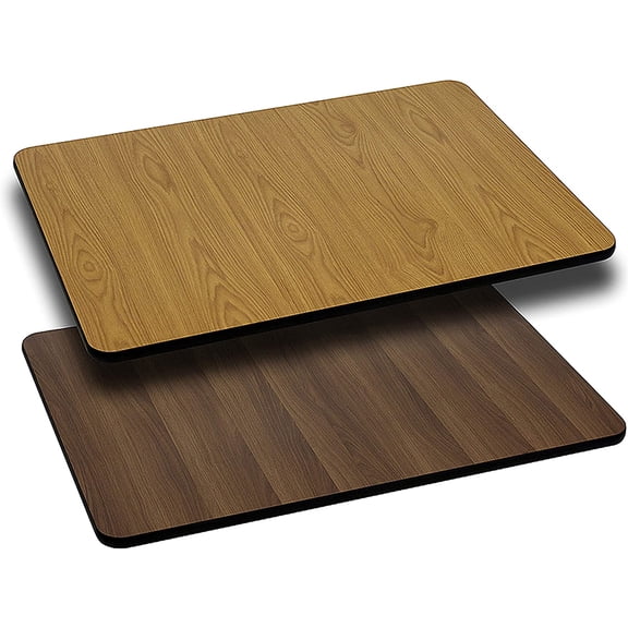Glenbrook 24" x 42" Rectangular Table Top with Natural or Walnut Reversible Laminate Top