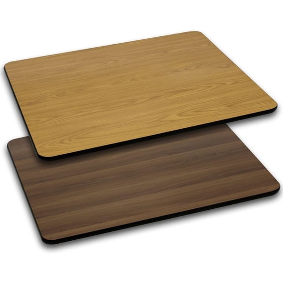 Glenbrook 30" x 48" Rectangular Table Top with Natural or Walnut Reversible Laminate Top