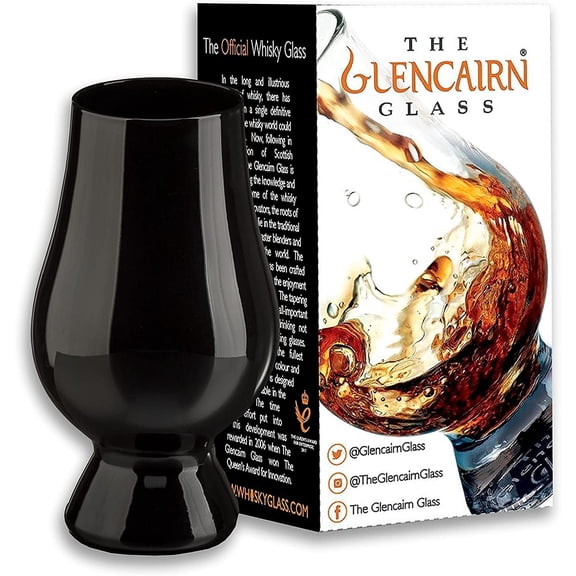 Glencairn Branded Black Whisky Glass in Gift Carton