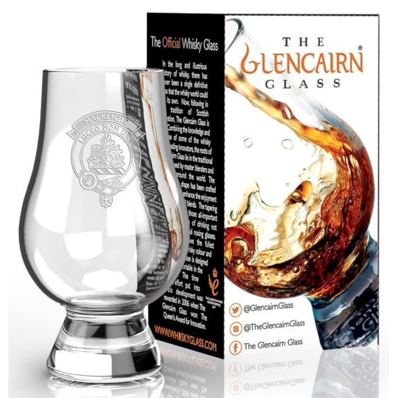 Glencairn Clan MacKenzie Crest Whisky Glass in Gift Carton