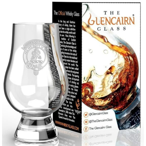 Glencairn Fraser Clan Engraved Whiskey Glass in Gift Carton, GG207