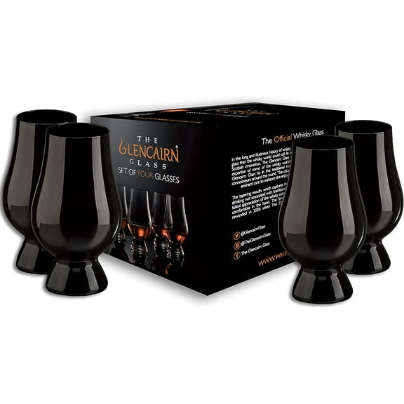 Glencairn Official Blind Tasting Crystal Whiskey Glass BLACK, (Set of 4) Gift Box