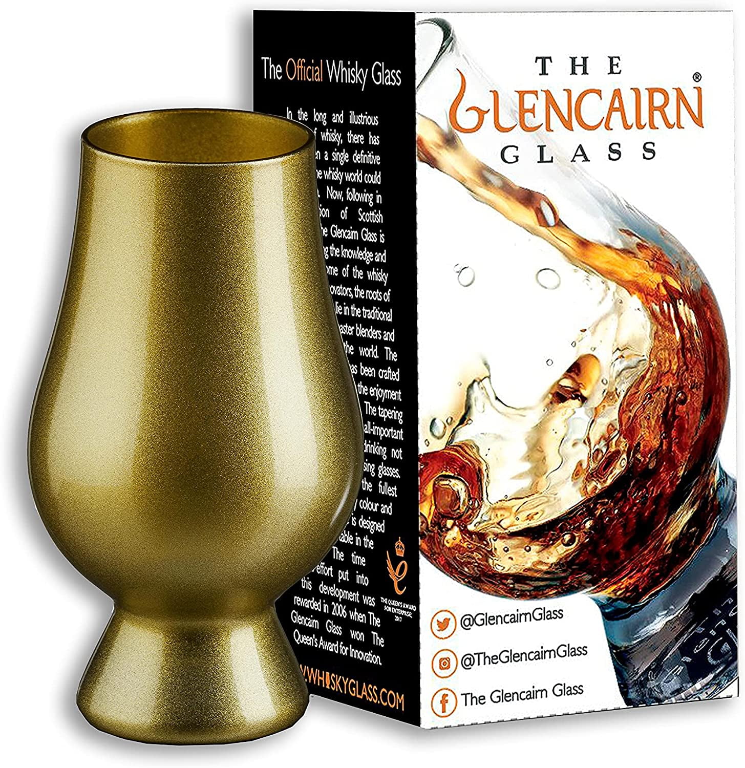 Glencairn Official Blind Tasting Crystal Whiskey Glass GOLD, Gift Box