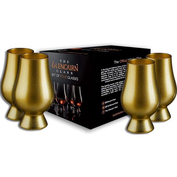 Glencairn Official Blind Tasting Crystal Whiskey Glass GOLD, (Set of 4) Gift Box