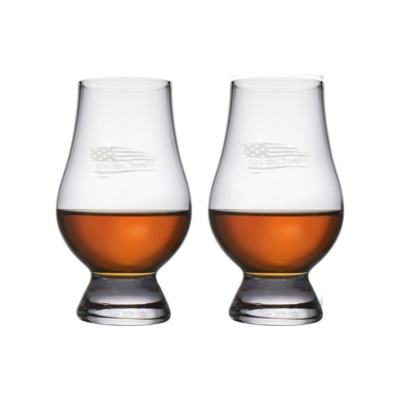 Glencairn Whiskey Glass 2 Pack Engraved We The People Flag by NDZ Performance