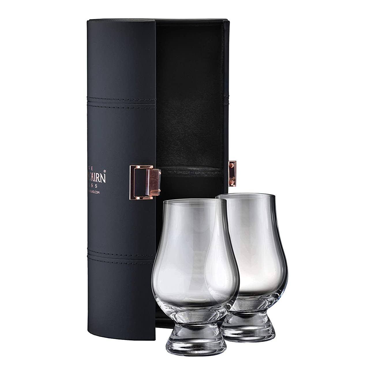 Whiskey Tasting Glass Set/Glass, Metal Chiller, Faux Leather