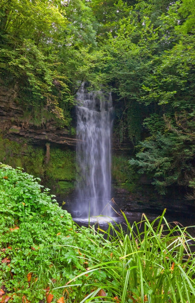 Glencar Waterfall is situated near Glencar Lake Mentioned in The Stolen Child a poem by William Butler Yeats County Leitrim Ireland Canvas Art - Panoramic Images (24 x 18)