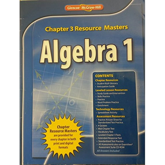 Pre-Owned Glencoe Algebra 1 2008 Chapter 3 Resource Masters Paperback