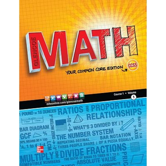 Pre-Owned Glencoe Math, Course 1, Student Edition, Volume 1 (Paperback) 0076605531 9780076605538