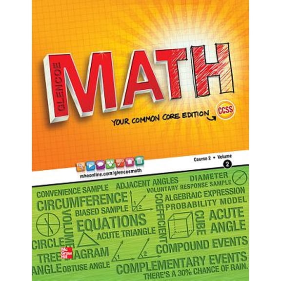Pre-Owned Glencoe Math, Course 2, Student Edition, Volume 2 (Paperback) 0076619036 9780076619030