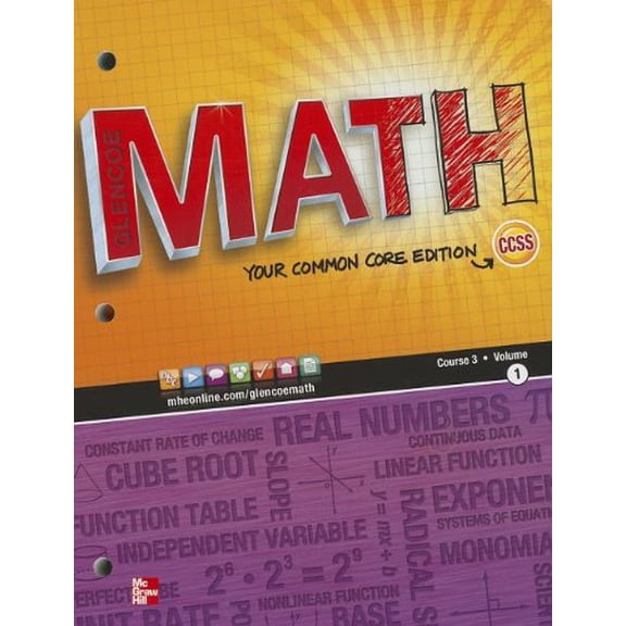 Pre-Owned Math, Course 3, Vol. 1 Common Core Edition MATH APPLIC CONN CRSE Paperback McGraw Hill