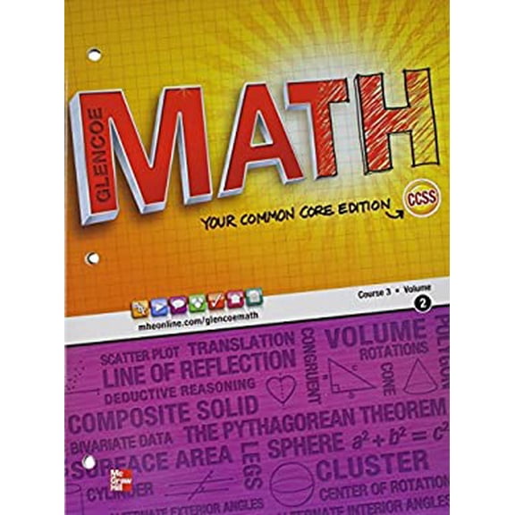 Pre-Owned Glencoe Math, Course 3, Student Edition, Volume 2 (Paperback) 0076619044 9780076619047