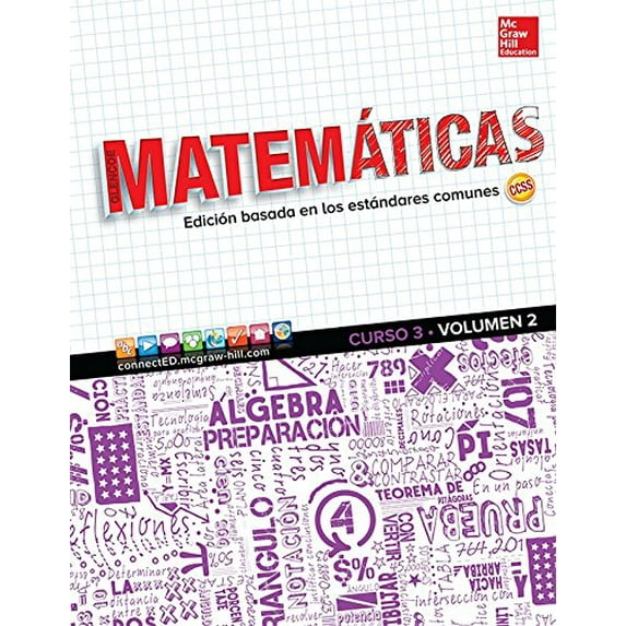 Pre-Owned Glencoe Math, Course 3, Volume 2, Spanish Student Edition (MATH APPLIC & CONN CRSE) (Spanish Edition), 9780076778232, 0076778231, Paperback, 1 edition