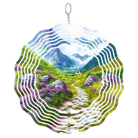 Glencoe Scotland Three Sisters 3D Wind Spinner Stainless Steel Hanging Decor Garden Yard Art Highland Valley Gift