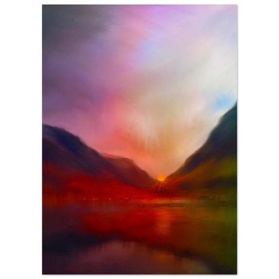 Glencoe Sunset | Signed Fine Art Prints By Scottish Artist Hunter | Unframed or Varied Frames Available