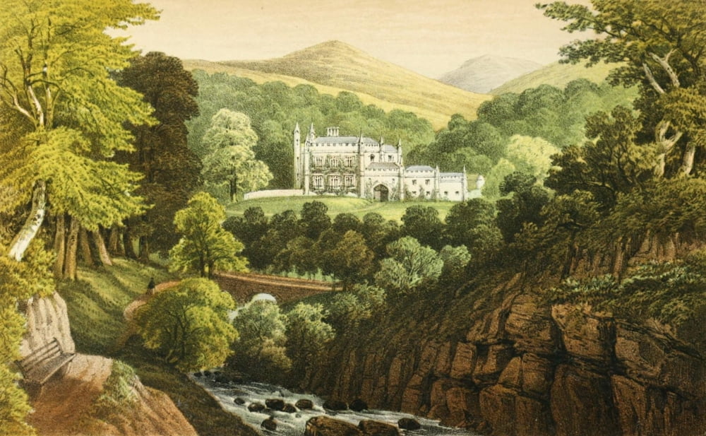 Glencreggan 1861 Glenbarr Abbey Cantire Canvas Art - Edward Bradley (24 x 36)