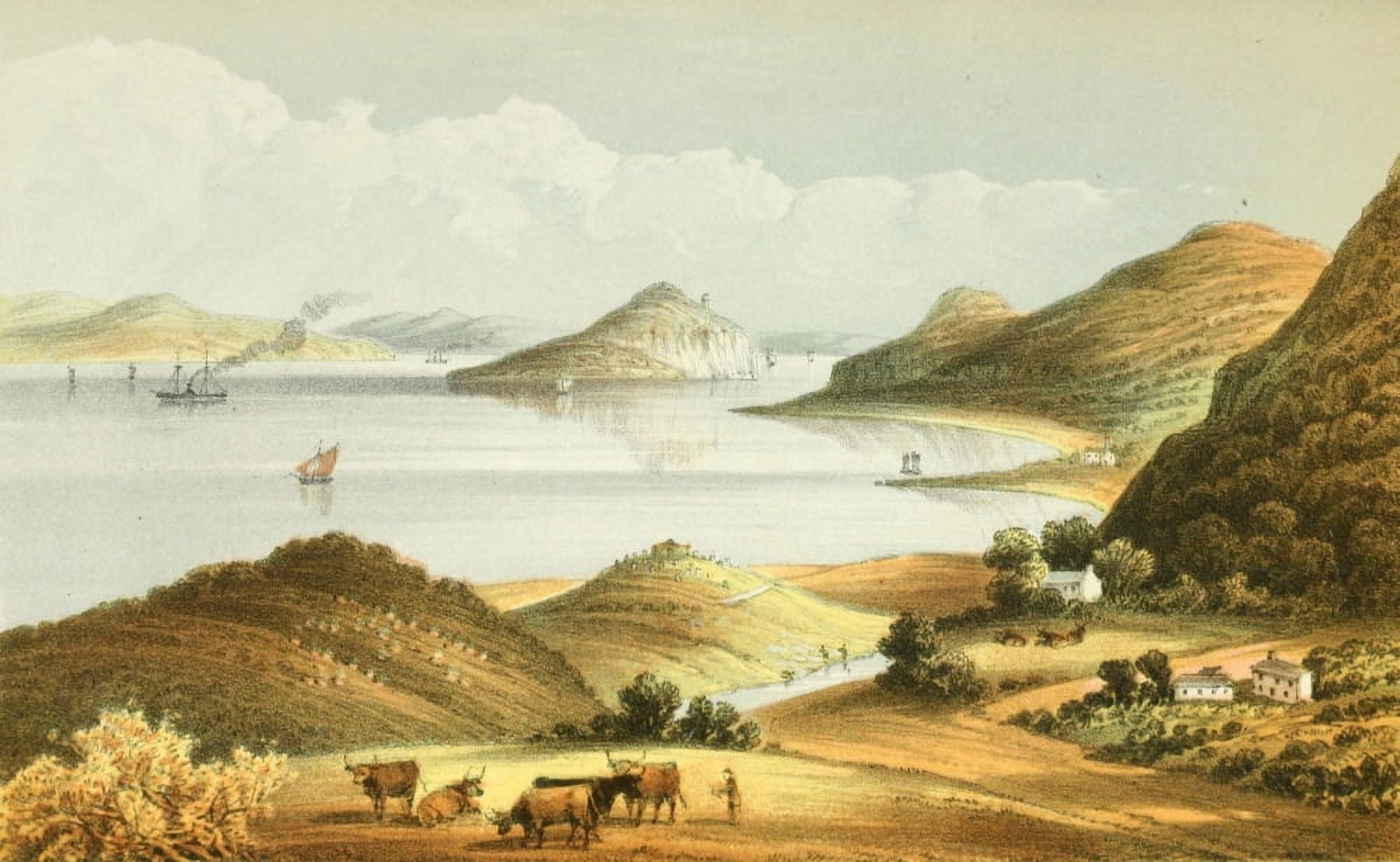 Glencreggan 1861 Kilkerran Cambelton Hrbr & Davar Isl Canvas Art - Edward Bradley (18 x 24)