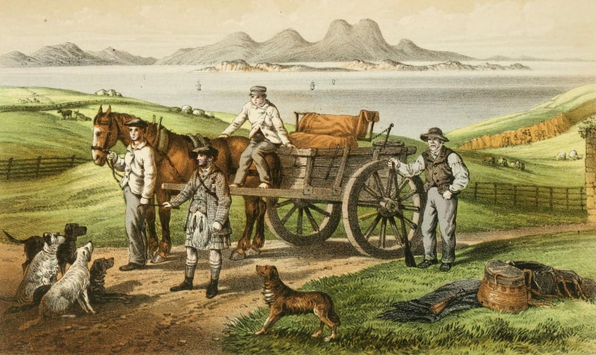 Glencreggan 1861 Off to the moors Canvas Art - Edward Bradley (18 x 24)