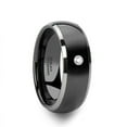 thumbnail image 1 of Glendale Domed Black Ceramic Ring With Tungsten Edges And White Diamond, 1 of 1