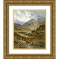 thumbnail image 1 of Glendening, Alfred Augustus 26x31 Gold Ornate Wood Framed with Double Matting Museum Art Print Titled - Longhorn Cattle, 1 of 4