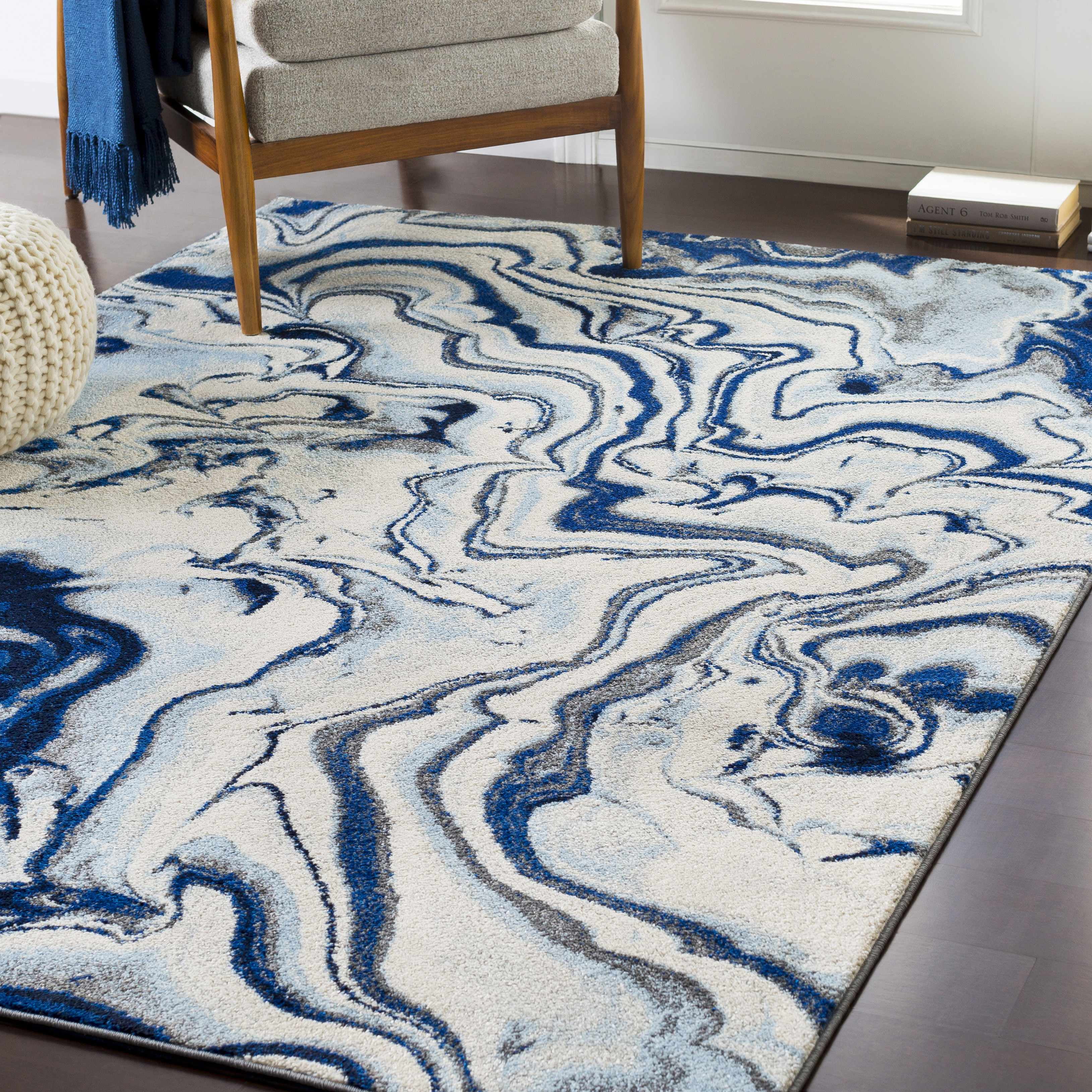 Glendon Abstract Coastal Living Room Bedroom Dining Room Area Rug