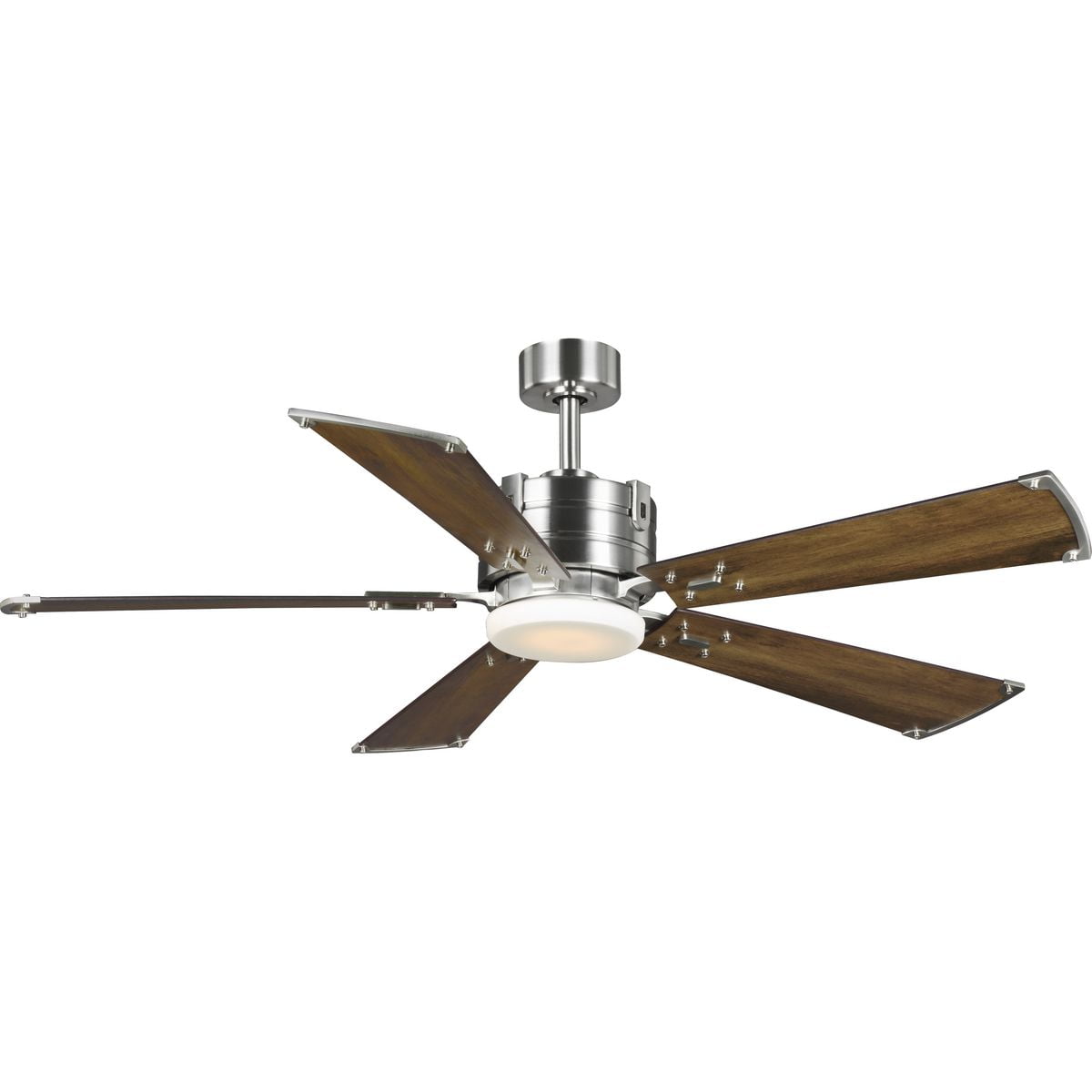 56'' Brushed Nickel Ceiling Fan with LED Light and Remote