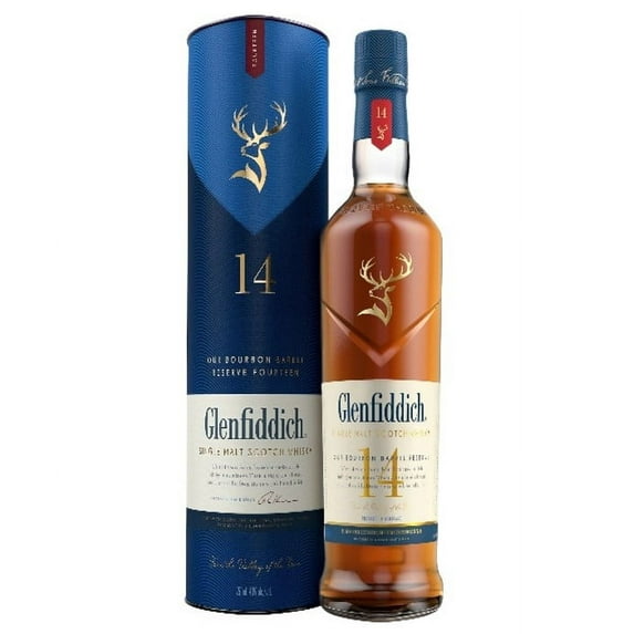 Glenfiddich 14YO Bourbon Barrel, 43% ABV, 6x750ml, Glass Bottle