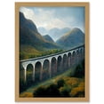 thumbnail image 1 of Glenfinnan Viaduct Scotland Train Journey Artwork Framed Wall Art Print A4, 1 of 4