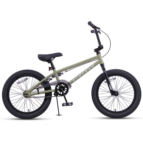 Glengo 18 Inch Freestyle BMX Bike for Beginner Level Rider, Army Green