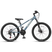 Glengo Kids Mountain Bike 24 Inch 21-Speed with Front Suspension and Disc Brakes,Navy Blue